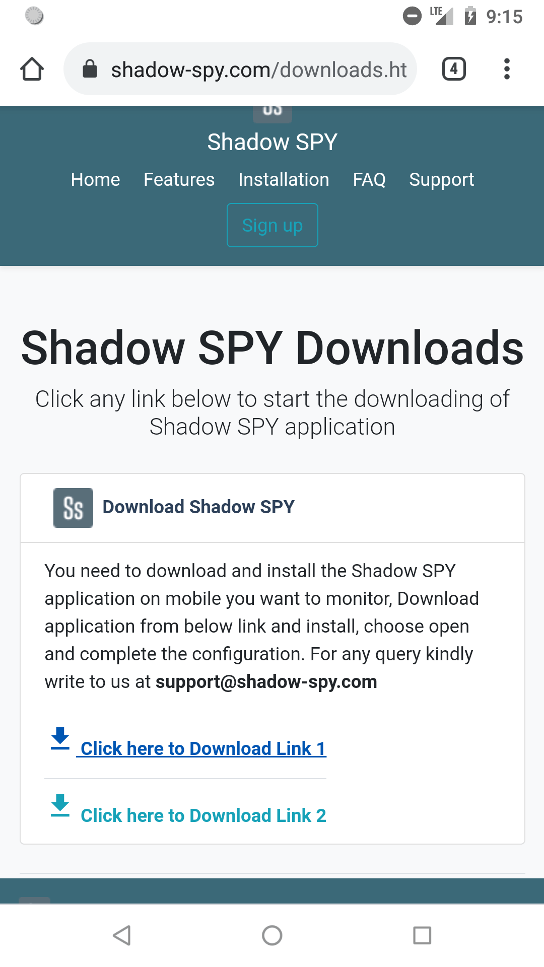 Download shadow spy on target mobile to start spying over calls and text