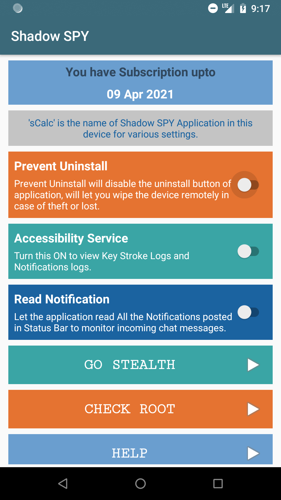 Activate device admin for better monitoring of android device logs